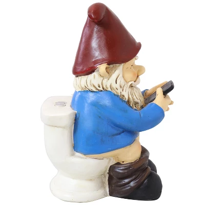 Sunnydaze Decor Sunnydaze Cody The Garden Gnome On The Throne Reading Phone Indoor/Outdoor Lightweight Resin Lawn And Garden Statue - 9.5" H 5 Sunnydaze Decor Sunnydaze Cody The Garden Gnome On The Throne Reading Phone Indoor/Outdoor Lightweight Resin Lawn And Garden Statue - 9.5" H - Image 5