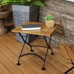 Sunnydaze Decor Sunnydaze Indoor/Outdoor Chestnut Wood Folding Square Patio Accent Side Table - 20" - Brown -Sunnydaze Decor GUEST 8ee83799 f855 456f 96c9 4dda796eceb2