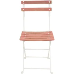 Sunnydaze Decor Sunnydaze Indoor/Outdoor Patio Or Dining Classic Cafe Chestnut Wooden Folding Bistro Chair - Antique Pink - 4pk -Sunnydaze Decor GUEST 97ef991b 1763 439e 8e37 68c1effef8db