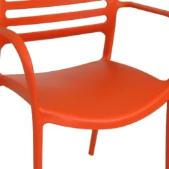 Sunnydaze Decor Sunnydaze Plastic All-Weather Commercial-Grade Astana Indoor/Outdoor Patio Dining Arm Chair, Orange, 2pk -Sunnydaze Decor GUEST 9f157d7c 643e 4d97 b5f6 c11b00b12523