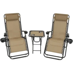 Sunnydaze Decor Sunnydaze Outdoor Fade-Resistant Zero Gravity Chairs With Patio Table, Cup Holders, And Pillows - 2-Pack -Sunnydaze Decor GUEST a1c503fc ae5a 4fc3 935e ce523dee4ceb
