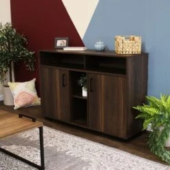 Sunnydaze Decor Sunnydaze Indoor Anthony Sideboard Storage Buffet Cabinet With Shelves - 48.5" -Sunnydaze Decor GUEST a2950283 2574 407d a542 6339b7b506c0