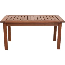 Sunnydaze Decor Sunnydaze Outdoor Meranti Wood With Teak Oil Finish Modern Rectangular Patio Coffee Table - 17.75" - Brown -Sunnydaze Decor GUEST a88b8b87 779c 45e4 aedc 0e47a3eef37a