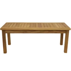 Sunnydaze Decor Sunnydaze Outdoor Solid Teak Wood With Light Stained Finish Rectangular Coffee Table - 44" - Light Brown -Sunnydaze Decor GUEST abbd3591 2729 4969 bf72 d9c05eb1ecdc