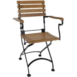 Sunnydaze Decor Sunnydaze Indoor/Outdoor Patio Or Dining Essential Chestnut Wooden Folding Bistro Arm Chair - Brown - 2pk -Sunnydaze Decor GUEST b1b9b4c2 2be2 4174 885f a1463507e056 2