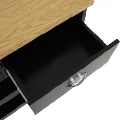 Sunnydaze Decor Sunnydaze MDF Indoor Farmhouse Style Kitchen Island Cart With Drawers And Shelves - 34.25" H - Black -Sunnydaze Decor GUEST c3746806 045e 4b19 932d a6f5de5f02d2