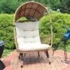 Sunnydaze Decor Sunnydaze Shaded Comfort Wicker Outdoor Egg Chair With Legs - 56.5" H