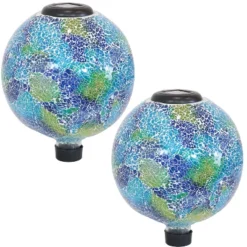 Sunnydaze Decor Sunnydaze Crackled Glass Azul Terra Design Indoor/Outdoor Garden Gazing Globe With LED Solar Light - 10" Diameter - Blue And Green 15 Sunnydaze Decor Sunnydaze Crackled Glass Azul Terra Design Indoor/Outdoor Garden Gazing Globe With LED Solar Light - 10" Diameter - Blue And Green -Sunnydaze Decor GUEST c7b3d05a d05a 4ecf aa5a 97ea1af31360