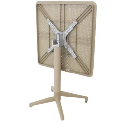 Sunnydaze Decor Sunnydaze 28" Square Plastic All-Weather Commercial-Grade Indoor/Outdoor Patio Dining Table With Foldable Design, Tan -Sunnydaze Decor GUEST ceff67df 677f 4b0a 9184 6bcfeebd30bc