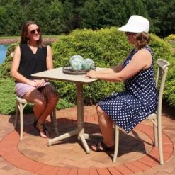 Sunnydaze Decor Sunnydaze All-Weather Commercial-Grade Bellemead Indoor/Outdoor Patio Furniture Dining Set With Square Table With Folding Top, Tan, 3pc -Sunnydaze Decor GUEST d0bef739 9c3f 4106 9db3 2ea9d244b9c0