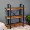 Sunnydaze Decor Sunnydaze 3 Shelf Industrial Style Wall-Mounted Floating Shelf With Wood Veneer Shelves