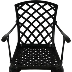 Sunnydaze Decor Sunnydaze Outdoor Crossweave Design Black Cast Aluminum Patio Dining Chair, 2pk -Sunnydaze Decor GUEST de03308e 771d 4191 8589 e0ec93f546ed