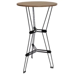 Sunnydaze Decor Sunnydaze Indoor Modern Furniture Steel Wire Bar Table With Faux Woodgrain Tabletop - Brown -Sunnydaze Decor GUEST e7536343 162f 405c b761 5ff48f4eb31f