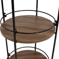 Sunnydaze Decor Sunnydaze Round Metal 3-Tier Bar Cart - Indoor Furniture With Wheels - Brown - 34.5” H -Sunnydaze Decor GUEST e9b4da93 6ec1 4400 a1fa b7dd6f3f784f