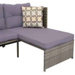 Sunnydaze Decor Sunnydaze Outdoor Longford Patio Sectional Sofa Conversation Set With Cushions And Table - 3pc -Sunnydaze Decor GUEST f14b79d3 f234 495d 8d5c 2c2dc3b381bb