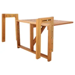 Sunnydaze Decor Sunnydaze Outdoor Folding Balcony Railing Table - Meranti Wood Construction - Brown -Sunnydaze Decor GUEST f5b589af 1b2f 43e0 9169 0af2fcb5ed77