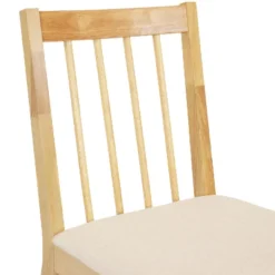 Sunnydaze Decor Sunnydaze Indoor 5-Piece Solid Rubberwood Dining Table And Chairs Set - Natural With Beige Cushions -Sunnydaze Decor GUEST fbafd341 2e89 430f ab9a 1454f9b78071